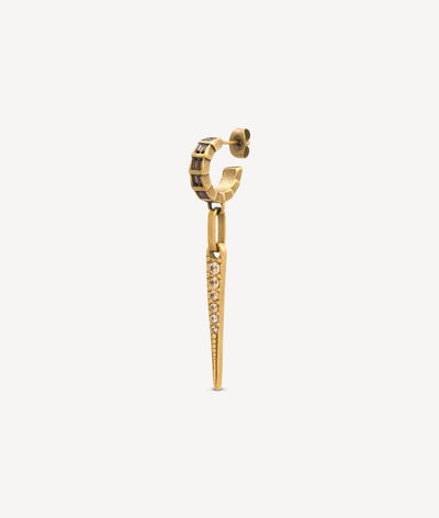 Boucle d'oreille dorée pendante effet vintage AKUMA VG - YParis
