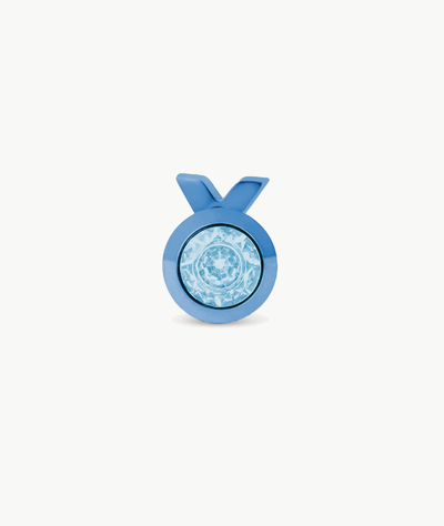 Boucle d'oreille puce en acier inoxydable bleu avec oxyde de zirconium bleu LUCA MB - YParis