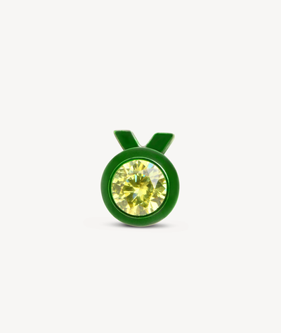 Boucle d'oreille puce en acier inoxydable vert avec oxyde de zirconium jaune LUCA SG - YParis