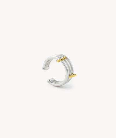Ear cuff triple bicolore argenté Nikita Bi S - YParis