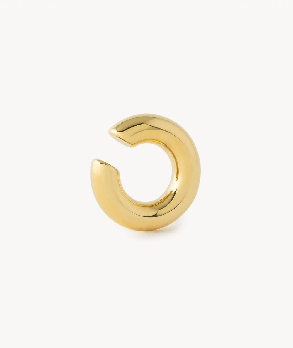 Big Bowie G round gold ear cuff