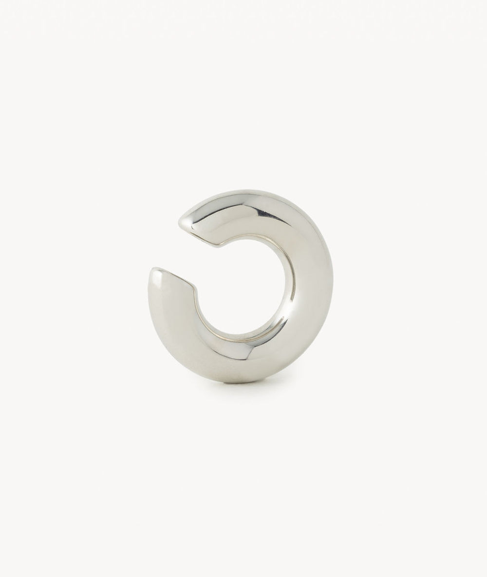 Big Bowie S round silver ear cuff