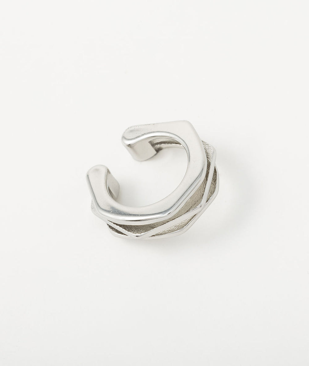 Silver geometric ear cuff Bolty S