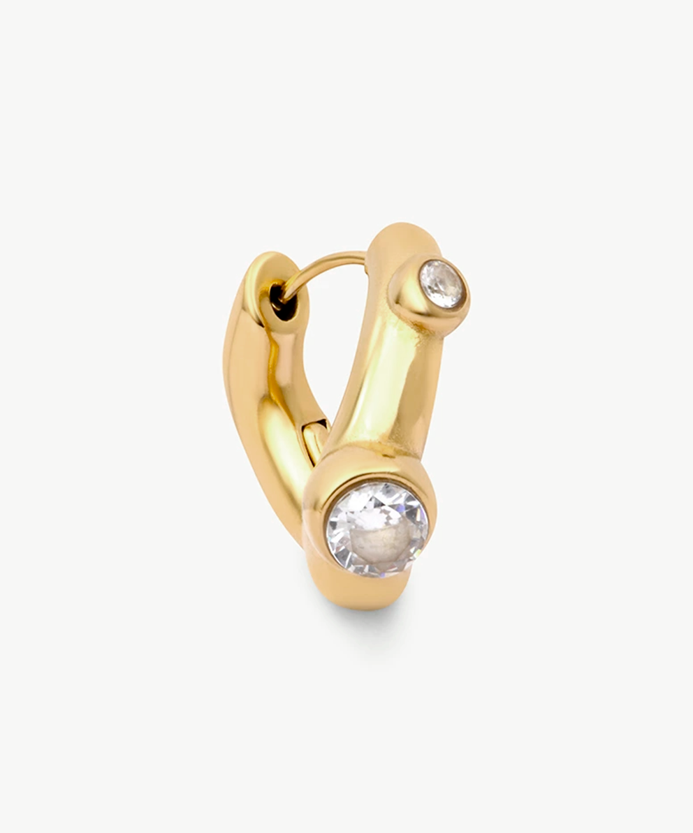 Boucle d'oreille dorée avec zirconium Campbell G