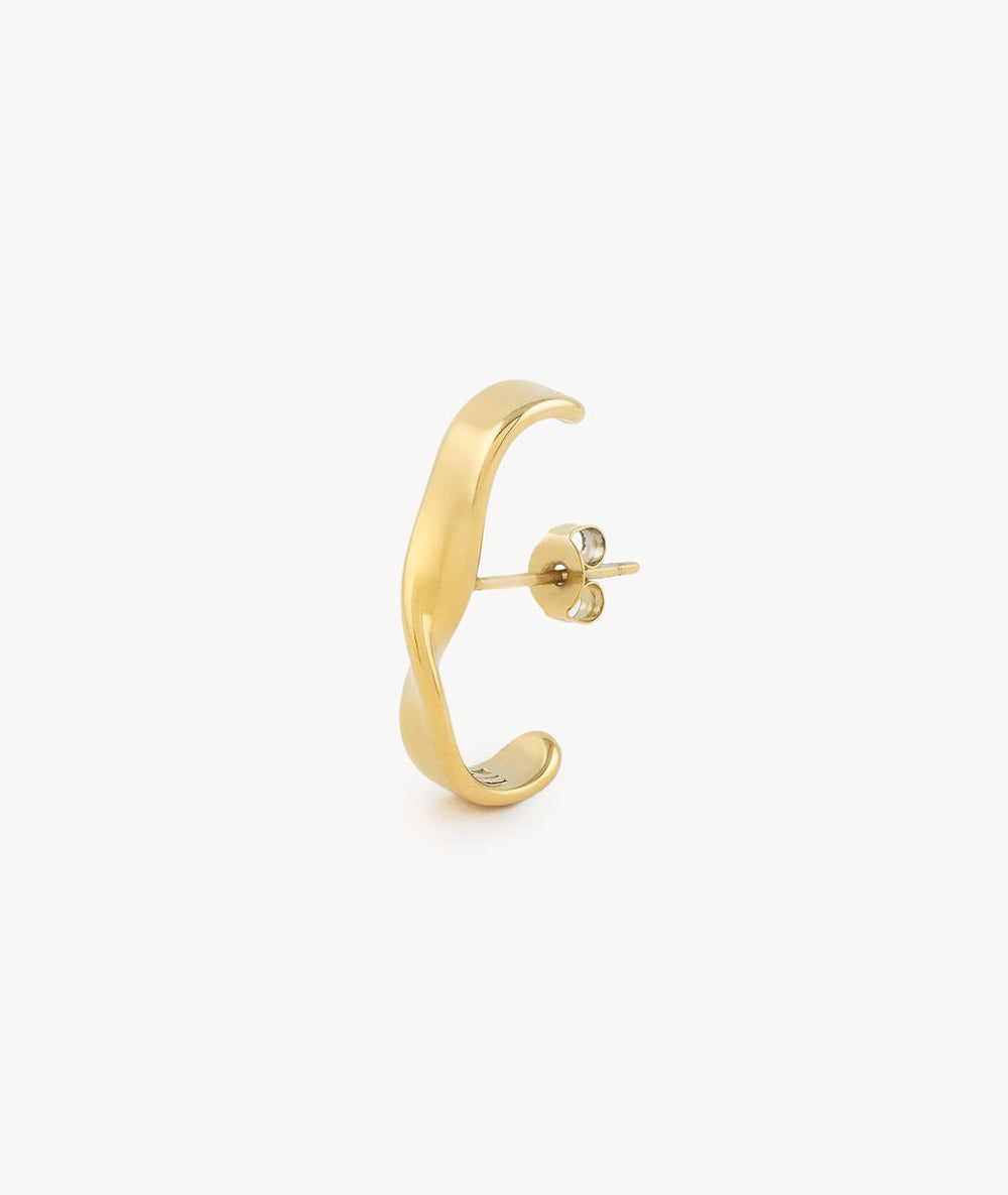 Boucle d'oreille torsade dorée Carter G