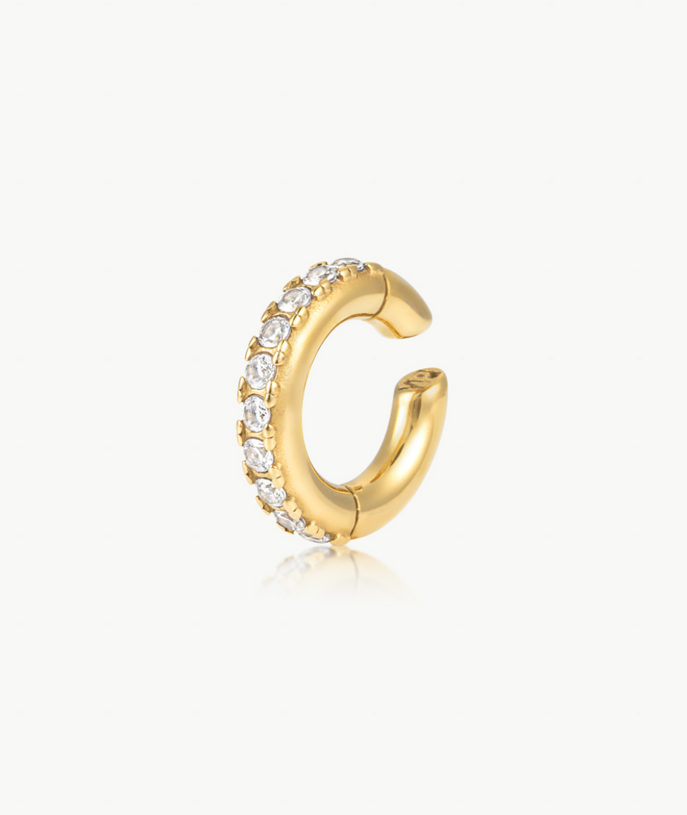 Ear cuff rond doré et zircons Kim L G