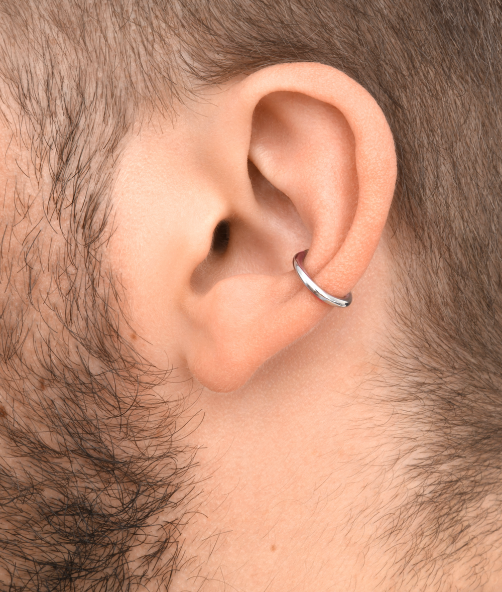 Bully S silver round ear cuff