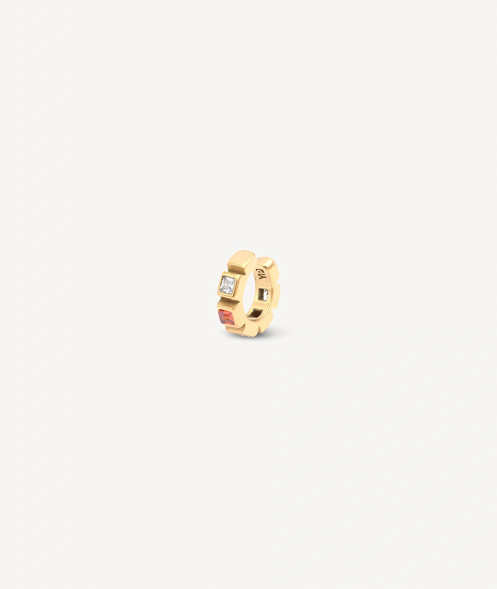 Ear cuff doré avec zircons jaunes et oranges Dibba S G