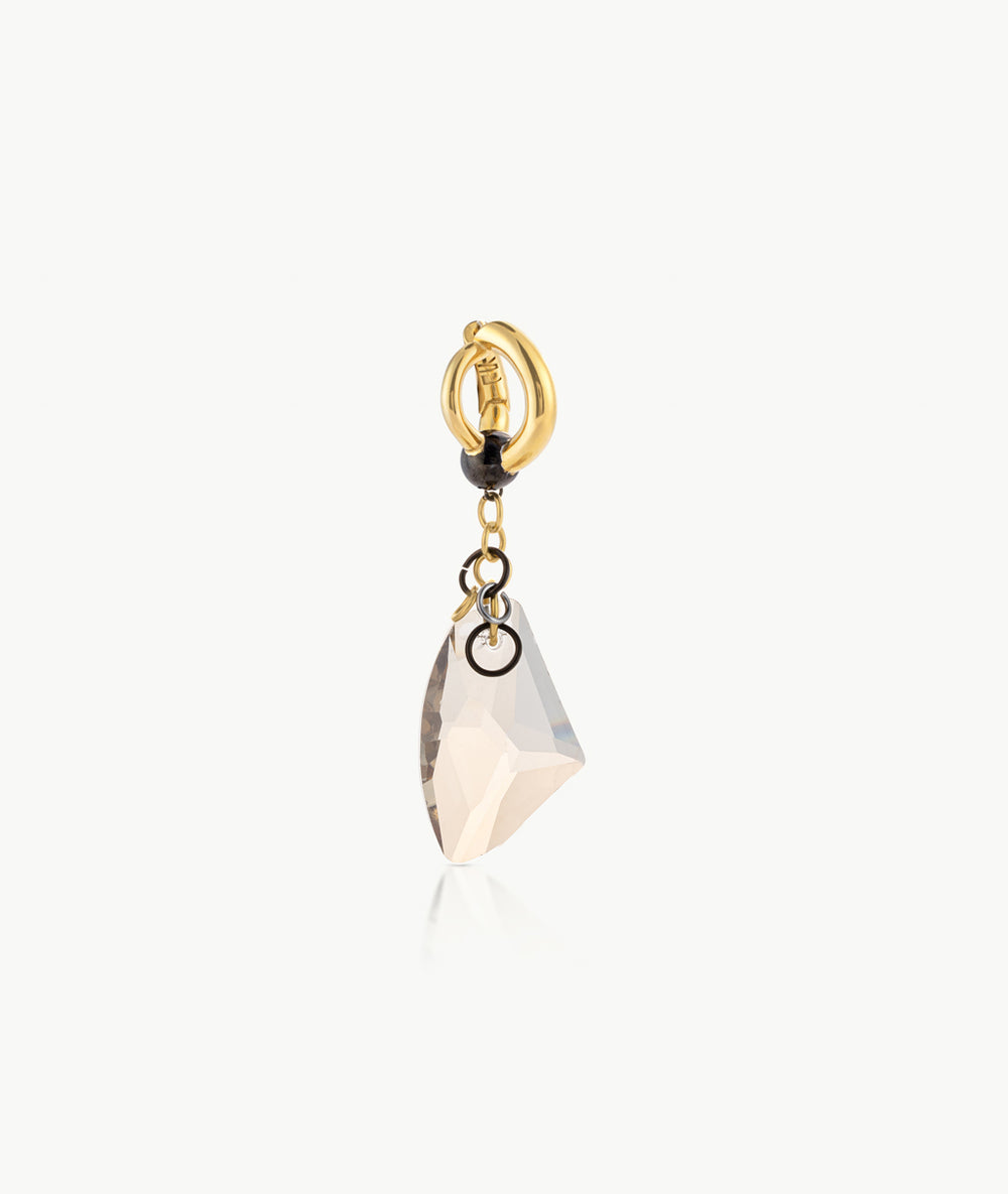 Boucle d'oreille bicolore pendante cristal chandelier Dione GB