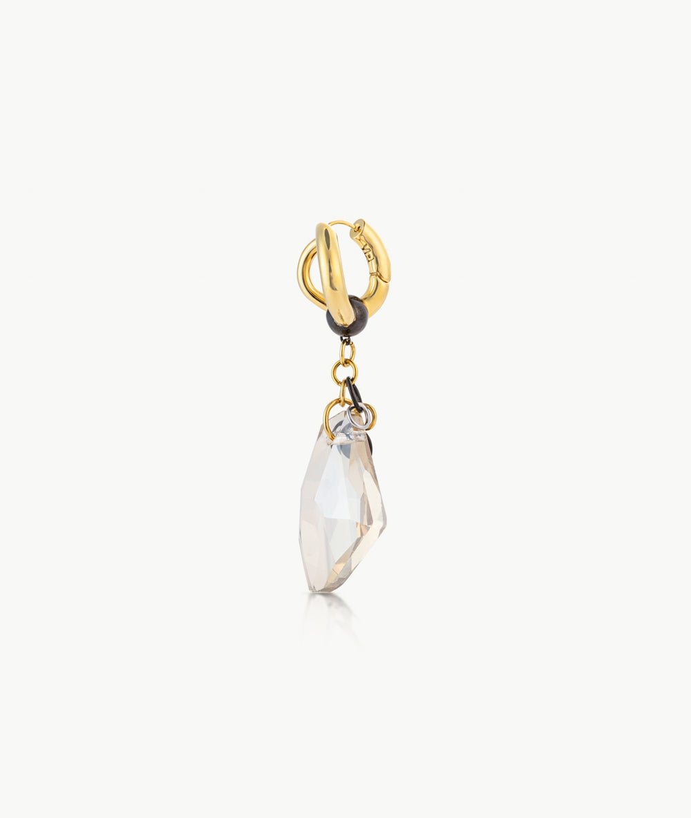 Boucle d'oreille bicolore pendante cristal chandelier Dione GB