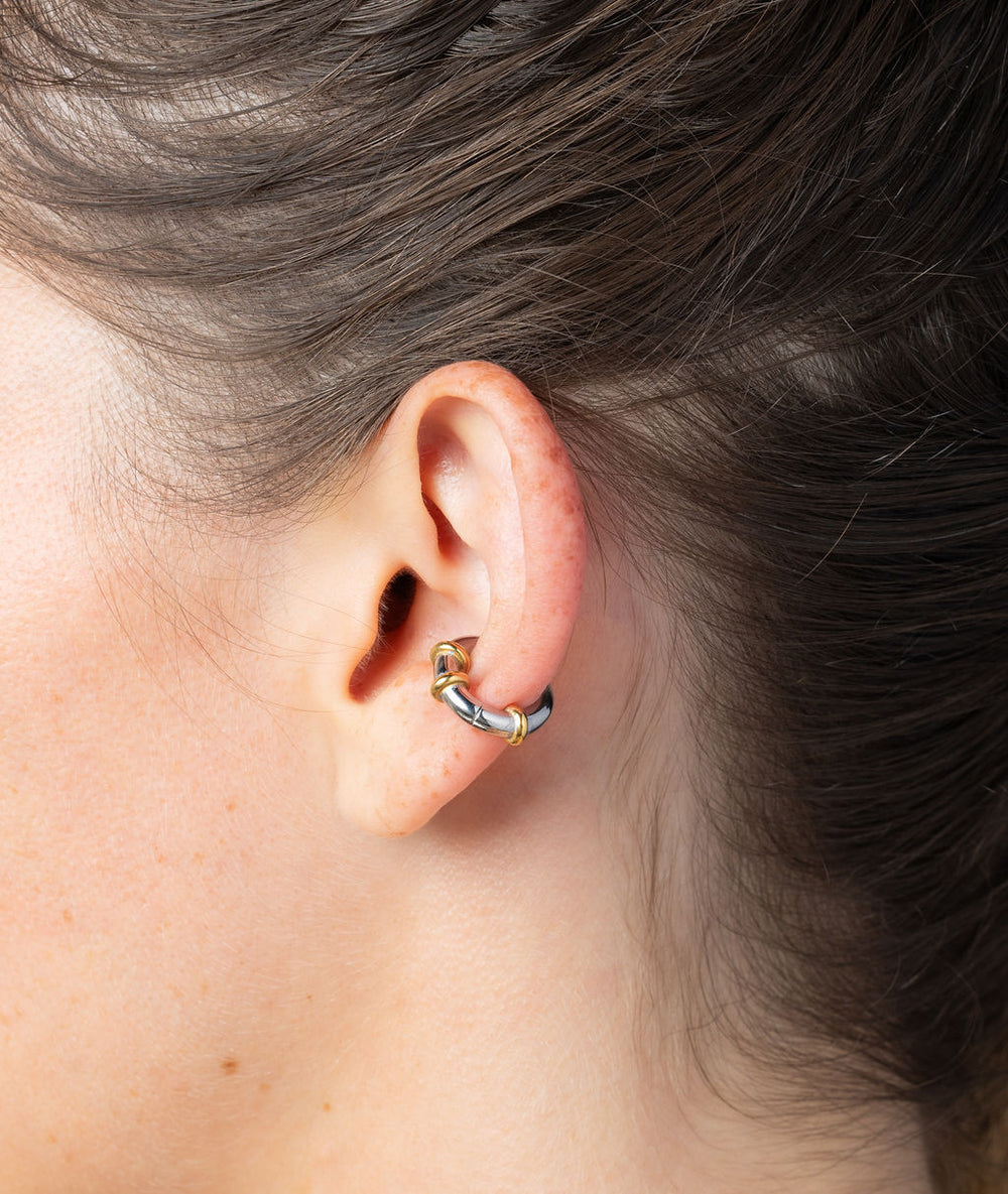 Ear cuff rond bicolore Elvin Bi