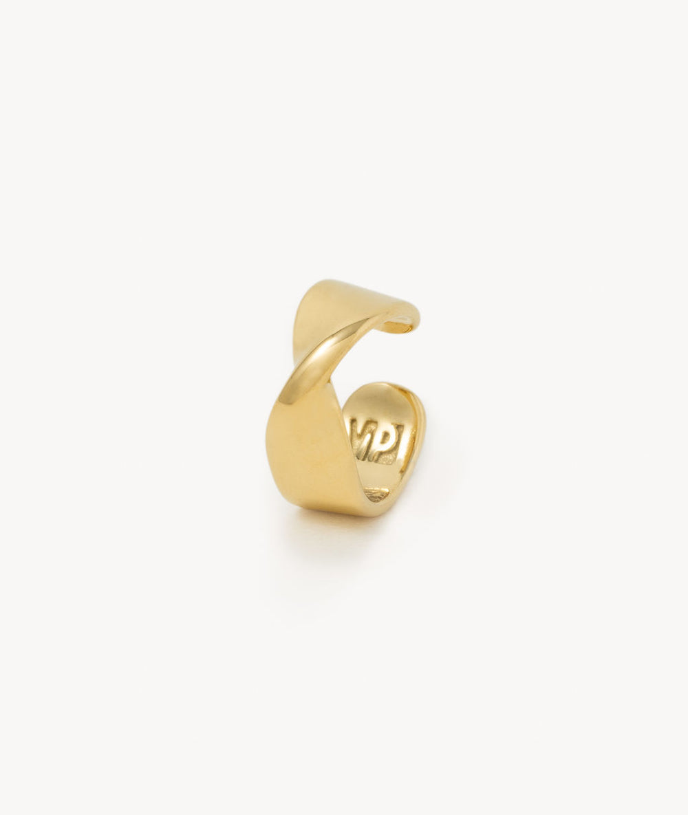 Ear cuff flat twisted gold June Xs G
