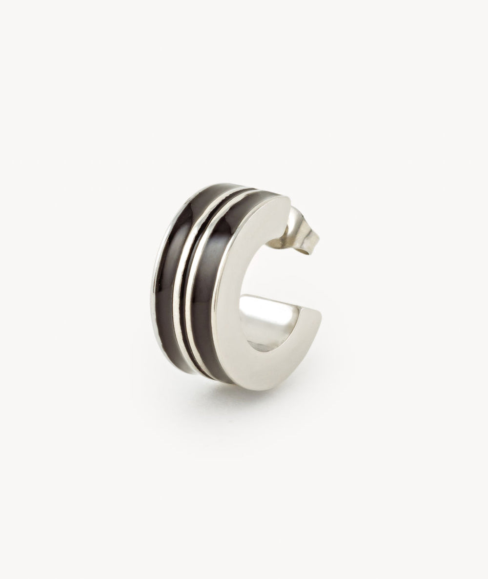 Boucle d'oreille créole épaisse bicolore Cute SB