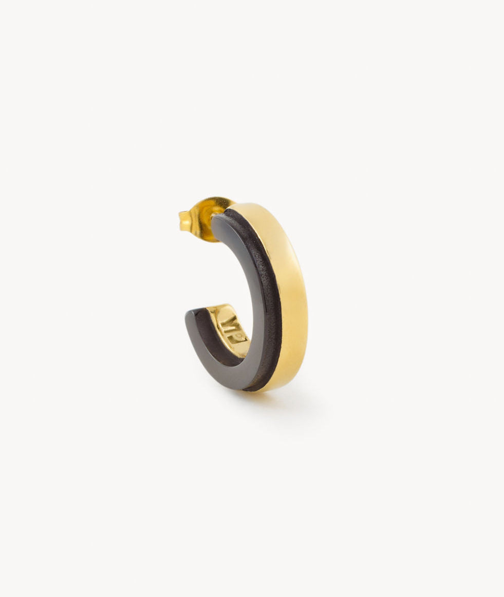 Boucle d'oreille créole bicolore Beau GB