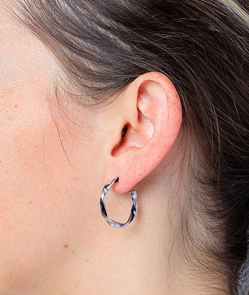 Boucle d'oreille créole torsade bicolore Princess SB