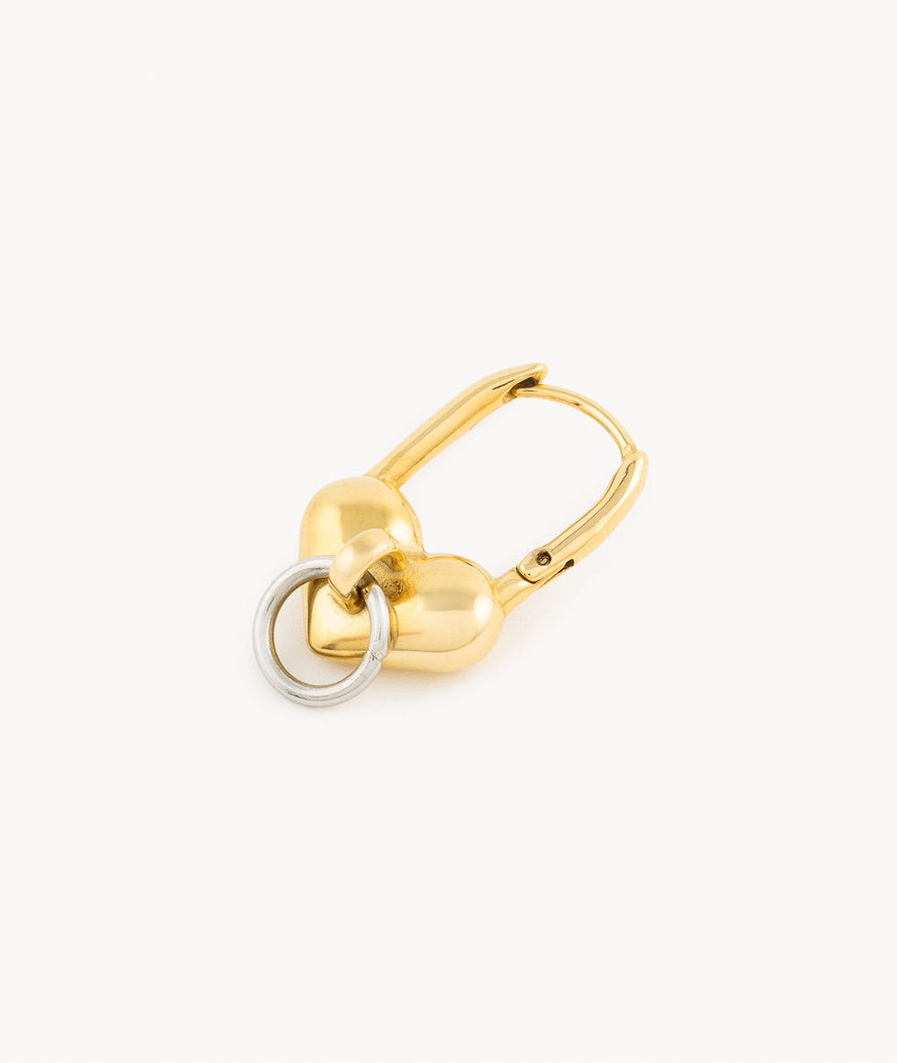 Boucle d'oreille pendante cadenas cœur Passion Bi