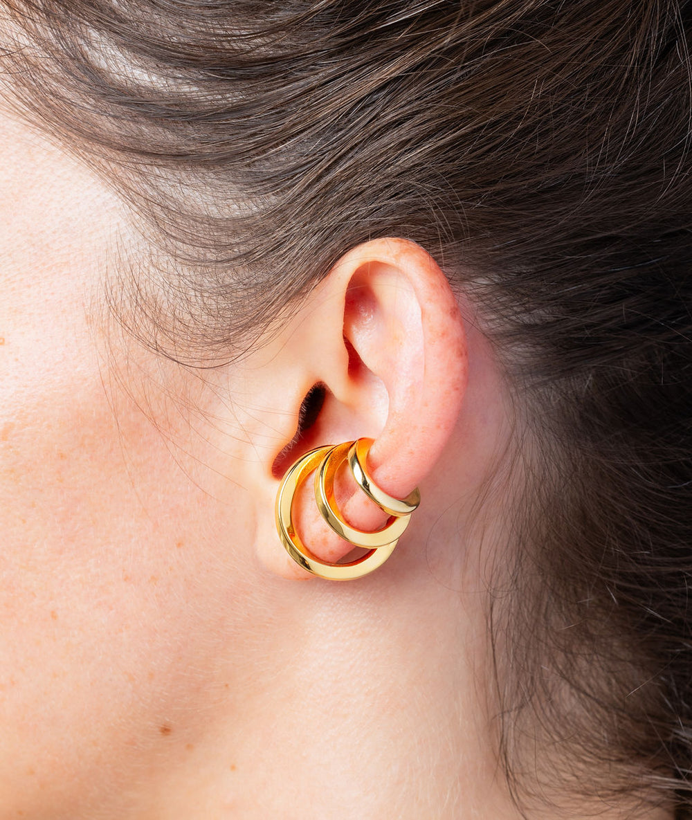 Ridley G triple gold ear cuff
