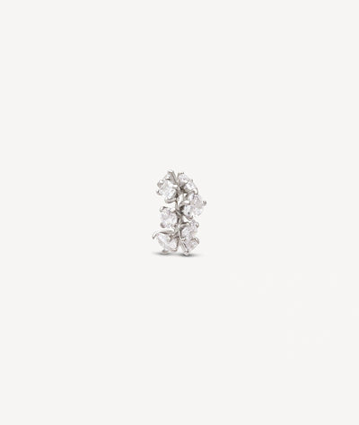 Ear cuff argenté pierres blanches JAKI S A - YParis
