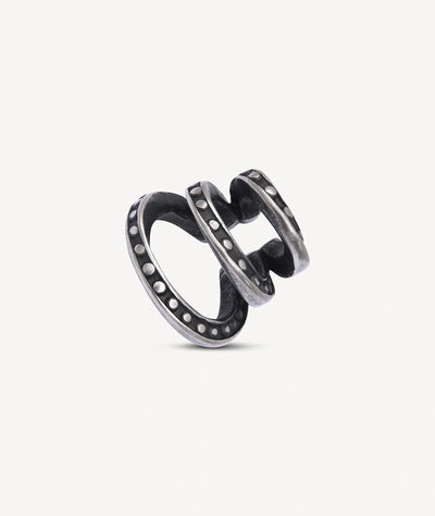 Ear cuff triple argenté et rivets effet vintage DARK RIDLEY VS - YParis
