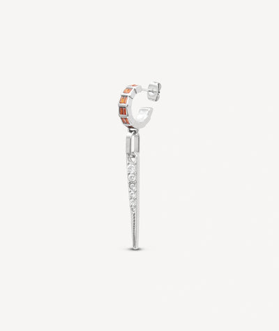 Boucle d'oreille argentée pendante AKUMA POP S - YParis