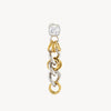 Mika Bi two-tone chain and stone pendant earring