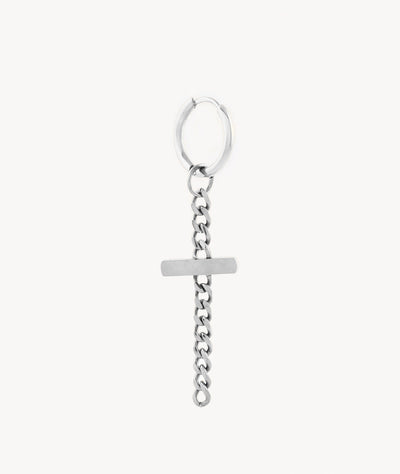 Boucle d'oreille chaine pendante argentée Harley S - YParis