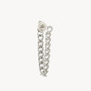 Boucle d'oreille chaîne pendante argentée Skyler S