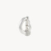Boucle d'oreille créole argentée avec boule zirconiums Missie Star S