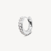 Boucle d'oreille créole argentée et zirconiums blancs Tashi S A