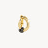Missie GB two-tone gold hoop earring with black ball