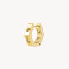Boucle d'oreille créole forme géométrique perforée dorée Hexa Trash G