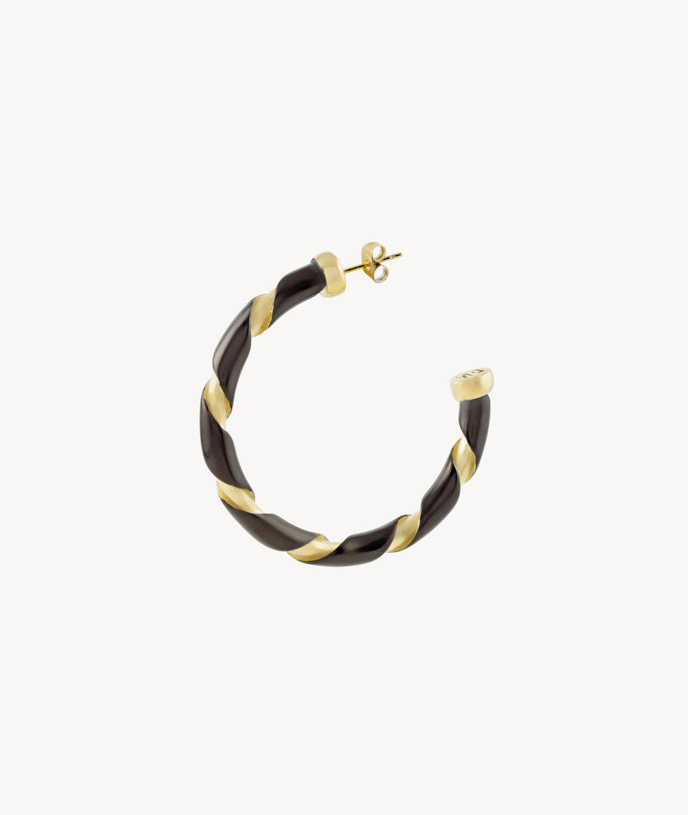 Allo GB two-tone twisted hoop earring