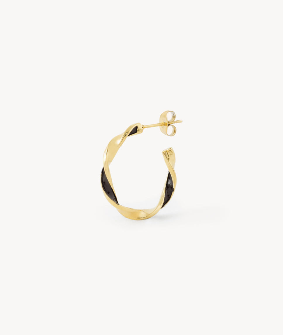 Princess GB two-tone twisted hoop earring