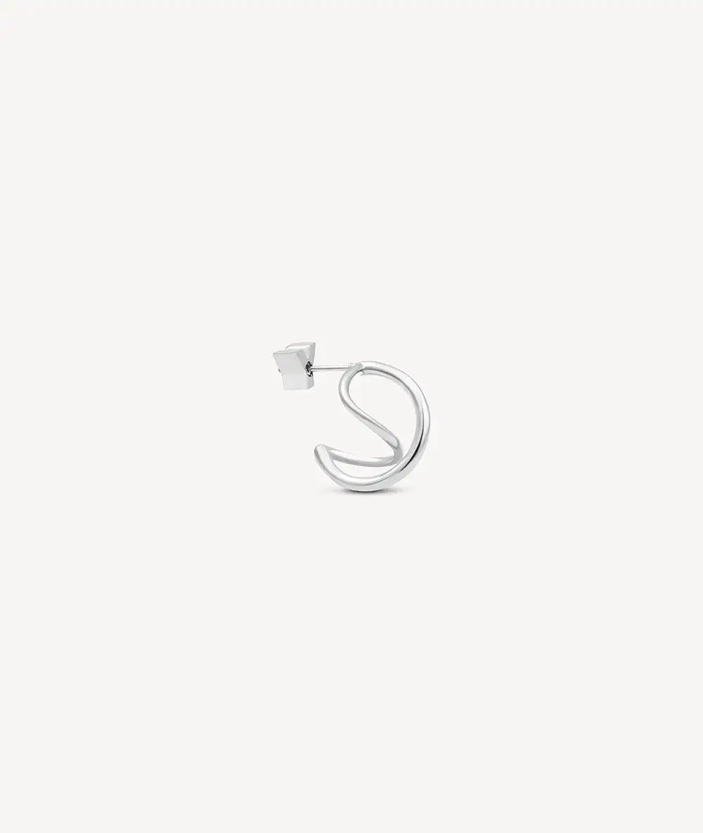 Boucle d'oreille créole torsadée argentée SANNA S