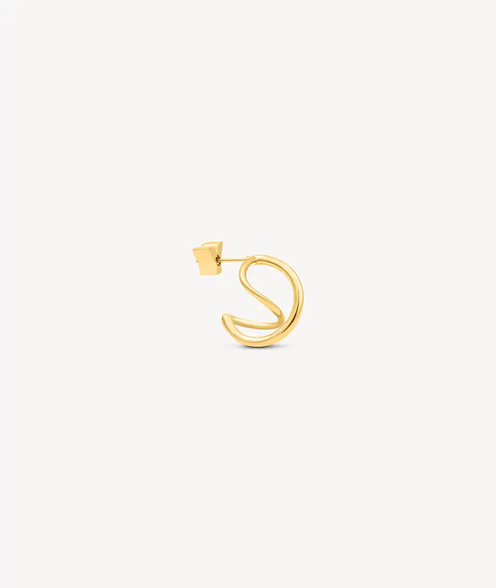 Boucle d'oreille créole torsadée dorée SANNA G