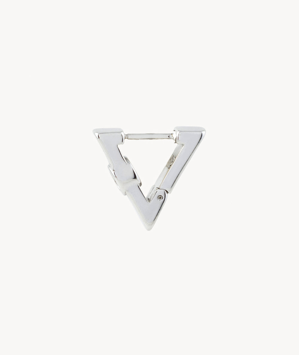 Boucle d'oreille créole triangle perforée argentée Kikoho Trash S