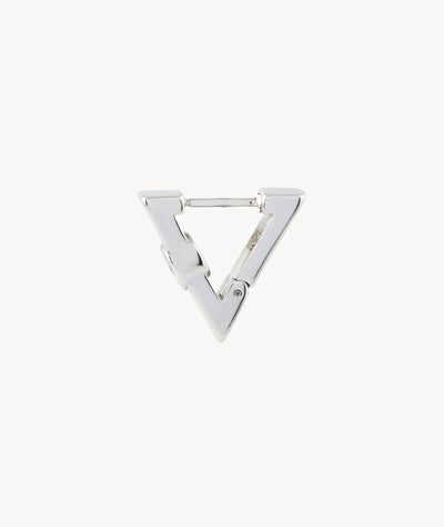 Boucle d'oreille créole triangle perforée argentée Kikoho Trash S - YParis