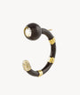 Cielo GB two-tone gold and black half hoop earring with zirconiums