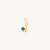 Boucle d'oreille dorée avec zircon vert (droit) LIF R G