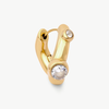 Campbell G Gold Earring with Zirconium