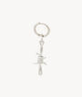 Boucle d'oreille pendante fil barbelé argentée Berlin S