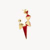 Boucle d'oreille piques dorée et rouge Iggy G