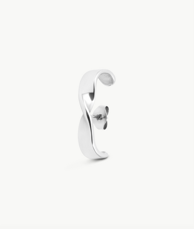 Boucle d'oreille torsade argentée Carter S - YParis