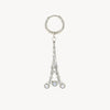 Two-tone dangling chain earring with zirconium Mika Bi