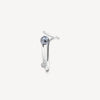 Ear cuff argenté avec amas de zircons et perle d'eau douce YUNA S