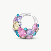 Ear cuff argenté avec zircons multicolores DAHLIA S