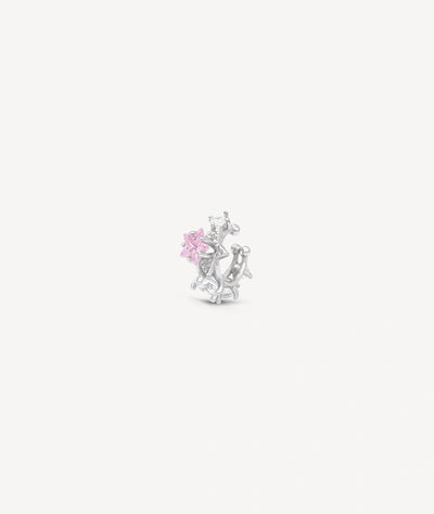 Ear cuff argenté et zircon rose étoile KOTORI POP S - YParis