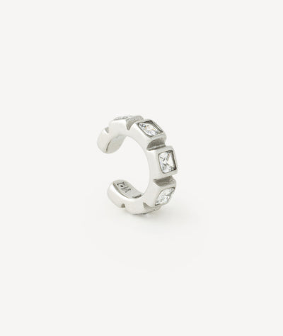 Loki S silver and zirconium ear cuff - YParis