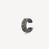 Ear cuff argenté et zirconiums verts et jaunes effet vintage GEMMA VS 3,5mm