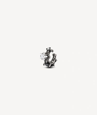 Silver ear cuff with vintage-effect star-shaped zircons KOTORI VS - YParis